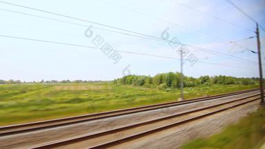 铁路火车移动速度铁路视图高速度火车移动火车